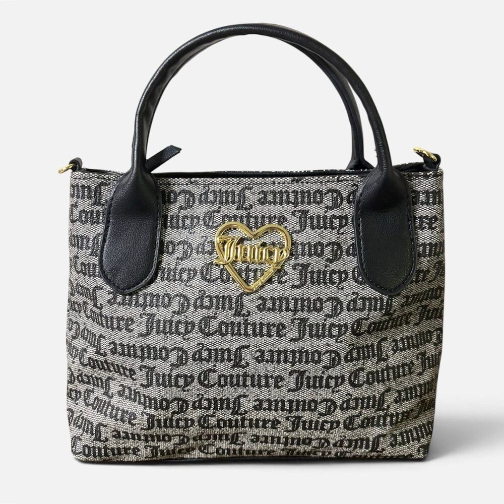 Juicy Couture Monogram Bag Black & Gray with Gold Hardware